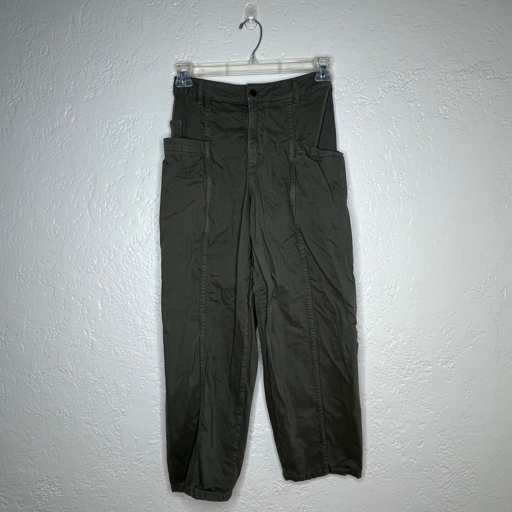 Finisterre Croft Olive Barrel Pant Organic Cotton Herringbone Trousers 26R